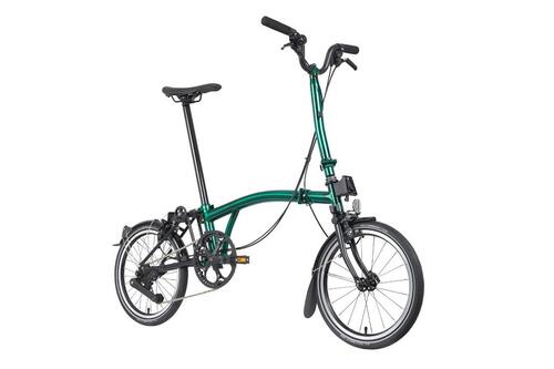 Skladací bicykel Brompton P Line: Urban (FARBA: Emerald Lacquer; Riadidlá: H)